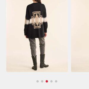 Pendleton Black and Cream Geometric Pattern Sweater